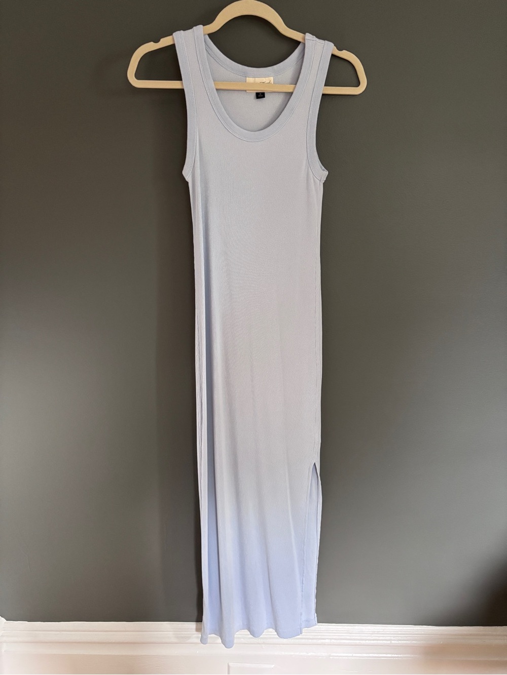 Universal Thread Pale Blue Ribbed Maxi Tank Dress
